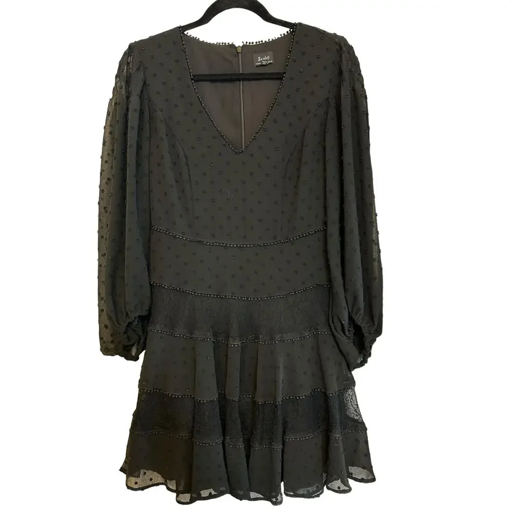 Bardot Black Mae Lace Dress - Size 6